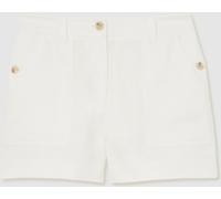 Reiss Reiss White Ashby Linen Chambray Shorts White EU 36 Regular (UK 4 R)