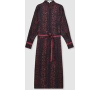 Reiss Robe chemise ceinturée à imprimé serpent Reiss Daria Bourgogne/Noir 40