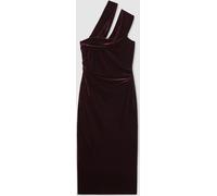 Reiss Robe mi-longue asymétrique en velours Reiss Dalia bordeaux EU 42 (UK 14)