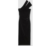 Reiss Robe mi-longue asymétrique en velours Reiss Dalia Noir EU 46 (UK 18)
