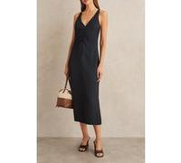 Reiss Ruched Linen Dress Navy Taille: 6 | Robes Outlet | Femme | Blanche