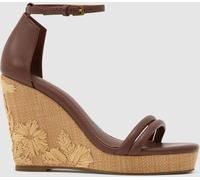 Reiss Sandales compensées Reiss Hazel en cuir brodé