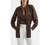 Reiss Savannah-stripe Button-down Shirt Brown Taille: 6 | Chemisiers Outlet | Femme | Marron