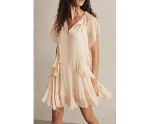 Reiss Short Ruffle Flippy Dress Pale Pink Taille: 4 | Robes Mini Outlet | Femme | Rose