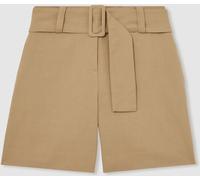 Reiss Shorts Reiss Harper ceinturés en coton mélangé et lin chameau 34