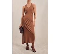 Reiss Side Ruched Jersey Midi Dress Brown Taille: 8 | Robes Outlet | Femme | Marron