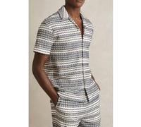 Reiss Ss Embroidered Crochet Cuban Shirt White/black Taille: L | Casual chemises Outlet | Homme | Blanche