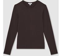 Reiss T-shirt Reiss Jada à manches longues et col rond en coton extensible