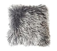 Reissner Lammfelle Tibet Peau de Mouton de Mongolie Housse de Coussin 30x30cm - Grand sélecteur de Couleur JAY33 Couleur Gris foncé (Tops)