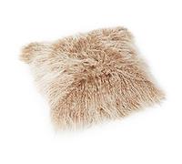 Reissner Lammfelle Tibet Peau de Mouton de Mongolie Housse de Coussin 30x30cm - Grand sélecteur de Couleur JAY107 Couleur Beige (Tops)