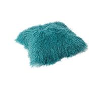 Reissner Lammfelle Tibet Peau de Mouton de Mongolie Housse de Coussin 40x40cm - Grand sélecteur de Couleur JAY102 Couleur Turquoise