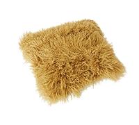 Reissner Lammfelle Tibet Peau de Mouton de Mongolie Housse de Coussin 40x40cm - Grand sélecteur de Couleur JAY18 Couleur Ocre