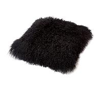 Reissner Lammfelle Tibet Peau de Mouton de Mongolie Housse de Coussin 40x40cm - Grand sélecteur de Couleur JAY37 Couleur Noir