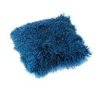 Reissner Lammfelle Tibet Peau de Mouton de Mongolie Housse de Coussin 40x40cm - Grand sélecteur de Couleur JAY22 Couleur Bleu Acier