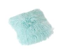 Reissner Lammfelle Tibet Peau de Mouton de Mongolie Housse de Coussin 40x40cm - Grand sélecteur de Couleur JAY06 Couleur Bleu Clair