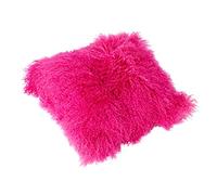 Reissner Lammfelle Tibet Peau de Mouton de Mongolie Housse de Coussin 40x40cm - Grand sélecteur de Couleur JAY15 Couleur Rose Vif/violâtre