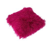 Reissner Lammfelle Tibet Peau de Mouton de Mongolie Housse de Coussin 40x40cm - Grand sélecteur de Couleur JAY16 Couleur Rose Fuchsia/violâtre