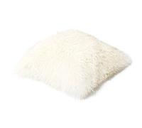 Reissner Lammfelle Tibet Peau de Mouton de Mongolie Housse de Coussin 40x40cm - Grand sélecteur de Couleur JAY01 Couleur Blanc Naturel