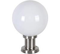 Reisx Paysage Colonne Lampes de jardin Clôture Parc pilier éclairage extérieur forme de boule de lumière blanche acrylique Ombre Post Light Chrome Patio en acier inoxydable Lampe de pelouse ronde en m