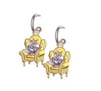 REITINGE Boucles d'oreilles à tige bicolores en forme de canapé, de chaise, accessoire fait à la main pour les tenues tendance