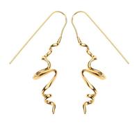REITINGE Boucles d'oreilles abstraites 3D en laiton offrant un tempérament cool, portable pour un usage quotidien décontracté, doré/argenté, As shown, Cuivre