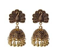 REITINGE Boucles d'oreilles pendantes vintage Jhumka style ethnique indien Bollywood Gypsy Tribal Bijoux Décor, As shown in the figure, Métal