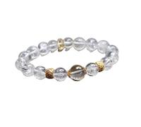 REITINGE Bracelet élastique fait à la main unisexe en cristal pour perles rondes d'énergie extensible bijoux spirituels tendance, 8/10mm, Cristal