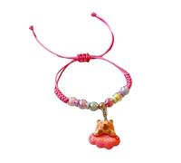 REITINGE Bracelet élégant Capybaras en résine tressée unique pour l'individualité et l'expression créative, As shown, Corde, résine