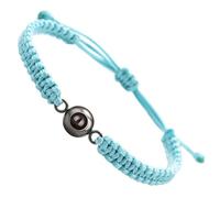 REITINGE Bracelets, élégant bracelet pour couple avec 100 langues I Loves You Projection en cristaux Pierre mate portable pour anniversaire, Projection stone diameter 7.5mm, Corde colorée + acier