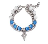 REITINGE Bracelets élégants, bracelets à breloques en forme d'étoile, bijoux de couple, bracelet simple, réglable, double couche, See dimensional drawing, perles en acier inoxydable