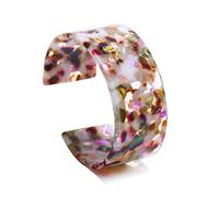 REITINGE Bracelets, jolis bracelets de manchette léopard pour femmes, large bracelet manchette marron tortue pour coquillage ouvert, As shown in the figure, Acrylique