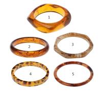 REITINGE Bracelets tendance en résine polygonale marron léopard moucheté bijoux accessoires pour la Saint-Valentin, As shown in the figure, Métal