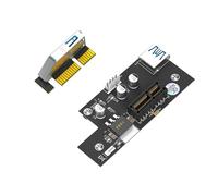 REITINGE Câble d'extension PCIE USB 3.0 PCIE 1X à 1X Risers Carte d'alimentation Indicateurs LED avec coussinet de pied pour l'exploitation minière PCIe Câble d'extension
