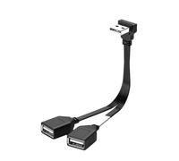 REITINGE Câble répartiteur USB 2.0 mâle vers adaptateur double femelle pour économiser de l'espace à 90 degrés pour une charge et un transfert de données efficaces