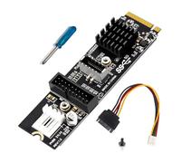 REITINGE Carte d'extension PCIe pour ordinateur avec port USB 3.1 sur le panneau avant offrant une vitesse de 5 Gbit/s - Large compatibilité de fonctionnement - Carte d'extension USB