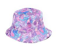 REITINGE Chapeau bob réversible unisexe pour tenue décontractée, pare-soleil respirant pour adolescents imprimé coloré chapeau de soleil tendance, G, taille unique