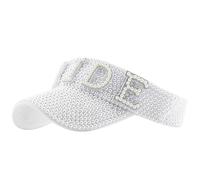 REITINGE Chapeau de baseball vide avec strass pour enterrement de vie de jeune fille, chapeau de perles à la main pour photos de mariage, chapeau de baseball, blanc, taille unique