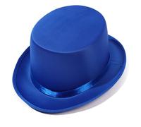 REITINGE Chapeau de magicien de carnaval pour adulte - Unisexe - Doux pour la peau - Haut plat pour homme - Bord court, bleu, taille unique