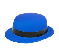 REITINGE Chapeau Homburg unique vert gangster rodéos western à large bord pour une tenue décontractée unisexe chapeau haut de gamme lumineux, Bleu fluo, taille unique