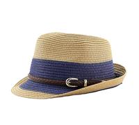 REITINGE Chapeau Panama en paille tissé à la main pour femme Protection solaire Plage Porkpie Élégant Jazzs Photographie Panama Unisexe Chapeau de voyage, kaki, taille unique