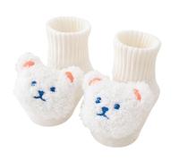 REITINGE Chaussettes de sol pour tout-petits avec poignées pour nourrissons unisexes avant la marche, l'hiver, l'automne bébé en coton, chaussettes mi-mollet pour l'intérieur et l'extérieur, gros ours