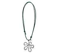 REITINGE Collier en cuir avec pendentif fleur creuse - Chaîne de clavicule réglable - Chaîne de cou froide, As shown, Alliage + corde en cuir