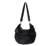 REITINGE Élégant sac à bandoulière plissé avec cordon de serrage, grande capacité, en nylon, pour le travail ou l'étude, sac à main plissé, Noir