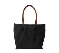 REITINGE Élégant sac en nylon spacieux pour femme, sac à main à bandoulière, sac décontracté sous les aisselles, pour le travail, l'école, les activités de plein air, Noir avec Marron, Taille unique