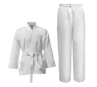 REITINGE Ensemble de karaté professionnel pour adulte, enfant, uniforme de karaté, léger, respirant, costume d'entraînement de taekwondo pour taekwondo léger, Sergé blanc., P