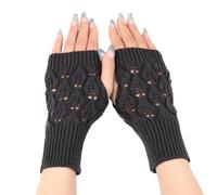 REITINGE Gants tricotés d'automne et d'hiver en acrylique doux Motif sans doigts Couleur flexible Unisexe Accessoires à main Gants tricotés Unisexe, gris foncé, F