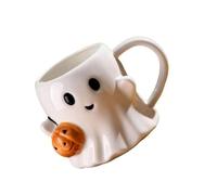 REITINGE Jolie tasse à café 600 ml en céramique motif spectres de dessin animé, décoration d'Halloween, passe au lave-vaisselle, cadeau unique en forme de spectres