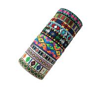 REITINGE Lot de 10 bracelets tressés à la main - Style bohème - Doux - Longueur réglable - Confortable - Pour femme, Length 16.5-25 Width 2.5, Polyester, corde de chanvre