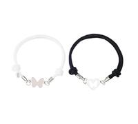REITINGE Lot de 2 bracelets en forme de cœur creux pour bracelet papillon assortis en acier inoxydable avec inscription « I Love You », As shown in the figure, Acier inoxydable + corde à main