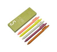 REITINGE Lot de 5 stylos à encre gel rétractables pour écrire, journal, encre noire à séchage rapide, pointe de 0,5 mm, fournitures scolaires de bureau
